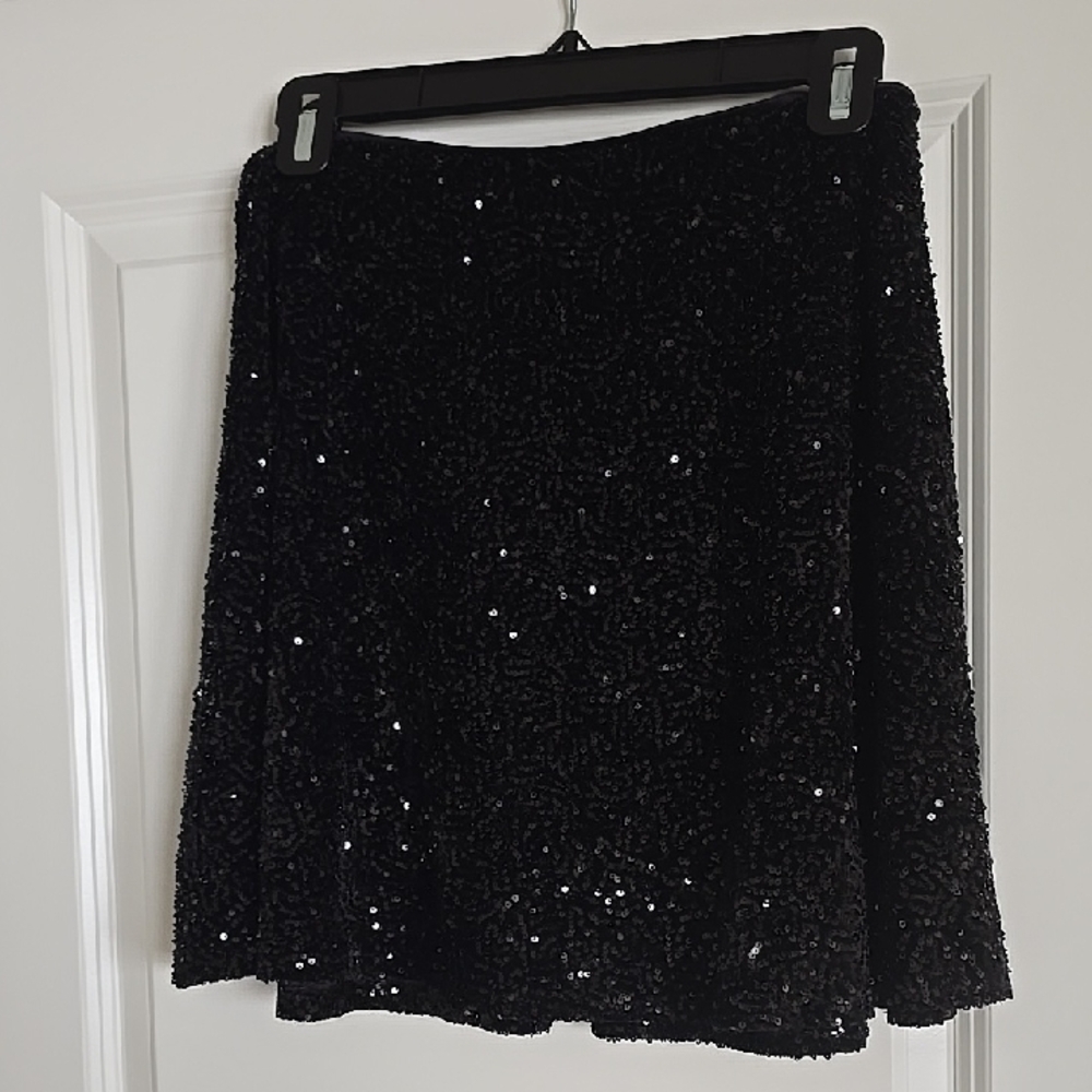 She + Sky Sparkling Black Skater Skirt